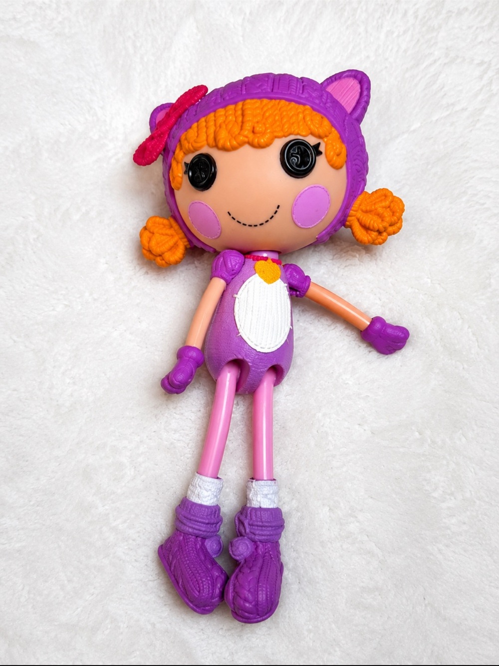 Purple Cat-Style Plush Doll with Orange Hair - Kids Toy